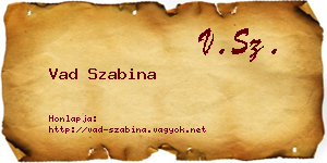 Vad Szabina névjegykártya