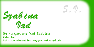 szabina vad business card